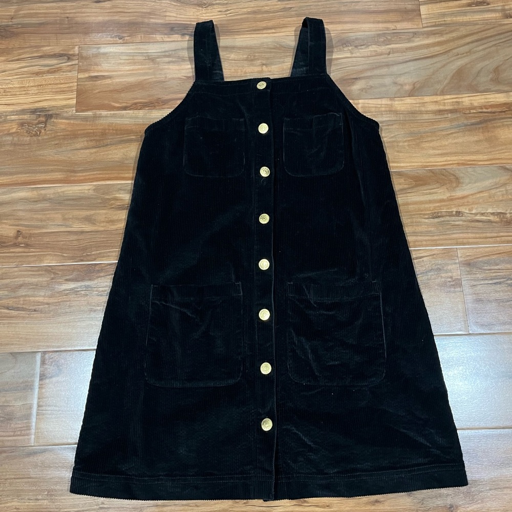 J. Crew Crewcuts Girl’s Black Corduroy Button-Front Dress